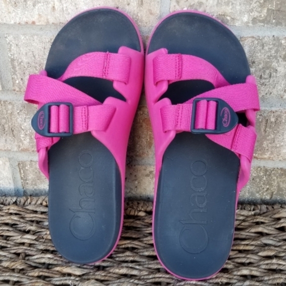 Chaco Chillos PINK Slide Sandals (Women 8) Adjustable Sport Slide Shoes MAGENTA - Picture 3 of 9